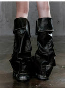 Washed Leather Leg Warmers image 1