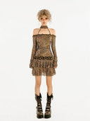 Post-apocalyptic Style Brown Dress image 3