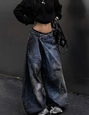 Reversed Waistband Wide-Leg Jeans image 7