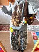 Leopard Print Fleece Trim Joggers image 2