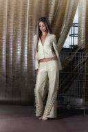 Champagne Corset Leather Jacket image 11