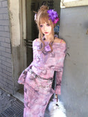 Coral and Bird Pattern Dress image 1