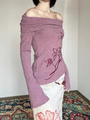 Magnolia Embroidery Printed Sweater image 3