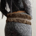 Faux Fur Leather Hybrid Belt image 7