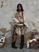 Patchwork Plaid Skirt image 6