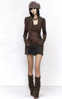 Polka Dot Wool Knit Bodysuit image 4