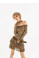 Post-apocalyptic Style Brown Dress image 4