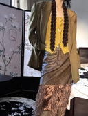 Velvet Faux Leather Pencil Skirt image 5