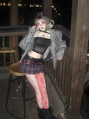 Low-waist Pleated Plaid Skirt image 13