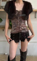 Destroyed Hem Denim Shorts image 11