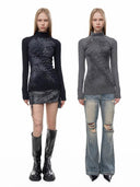 3D Ink Wash Pattern Knitted T-shirt image 3