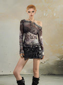 Letter Print Off-Shoulder Top image 6