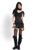 Distressed Low-Rise Denim Shorts image 11