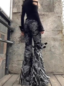 Digitally Printed Flare Trousers image 3