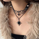 Black Star Pendant Choker Necklace image 7