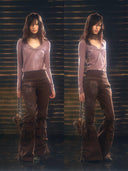 Printed Raw-Hem Flared Pants image 6