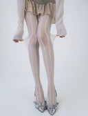 Millennial love chain pattern pantyhose image 2