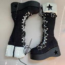 Star-Embellished Lace-Up Platform Boots image 11
