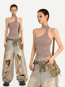 O-Ring Twist Halter Top image 0