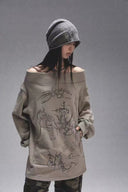 Print-Knit Slouch Beanie image 2