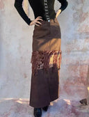 Velvet Faux Leather Pencil Skirt image 8