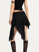 Asymmetric Hem Lace Skirt image 3
