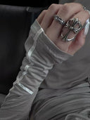 Sheer Tencel Cowl Neck Set (Draped Blouse + Bustier) image 13