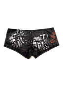 'Kiss' Print PU Leather Shorts image 6