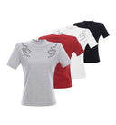 Embroidered Rivet Pattern Cotton T-shirt image 3