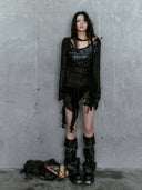 Graffiti Sweet-Gothic Ruffled Top image 3