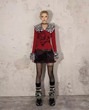 Skull Print Top with Leopard Print Collar image 2