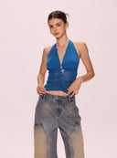 Halter Neck Backless Tank Top image 11
