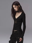 Silk-Blend Ribbed Pullover image 5