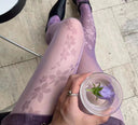 Purple Petal Vintage Stockings image 0