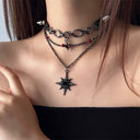 Black Star Pendant Choker Necklace image 8