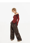 Ruffled Cold-Shoulder Sweater image 6