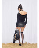 Misplaced Panelled Leather Skirt image 13