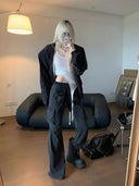 Micro Flare Design Work Pants image 0
