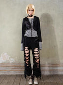 Patchwork Zip-up Hoodie image 2