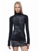 3D Ink Wash Pattern Knitted T-shirt image 0