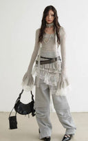 Lace-paneled Knit Slip Dress image 12