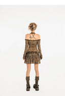 Post-apocalyptic Style Brown Dress image 13