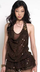 Mock Two-piece Sequin Dress image 0