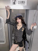 Gold Embossed Striped Print Shirt image 6
