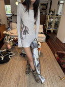 Feather-print Convertible Dress/Top image 11