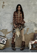 Patchwork Plaid Skirt image 8