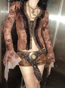 Plush Velvet Mesh Cardigan image 6
