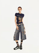 Black Retro Portrait T-Shirt image 8