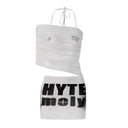 Letter-Print Off-Shoulder Set image 6