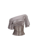 Asymmetric Lace & Lurex Top image 5